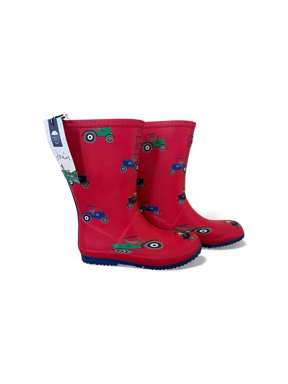 Joules Kids Rain Boots Size US 4 / EU 36 – Tractor Print, Waterproof, New